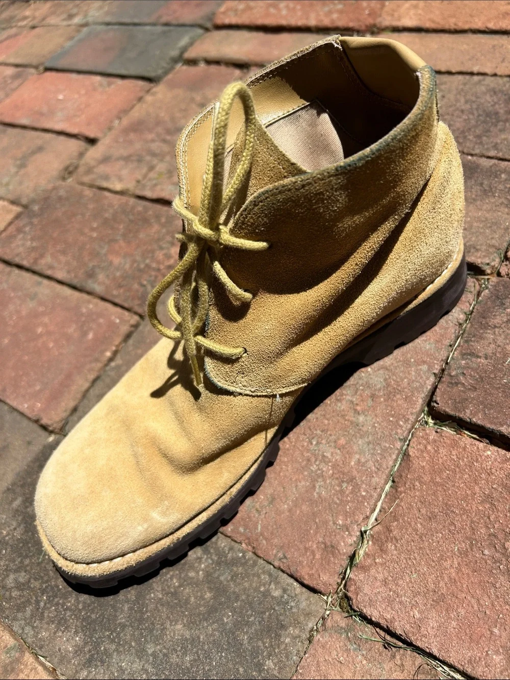 Men’s Ruff Hewn Tan Leather Suede Chukka Boots, Sz 9